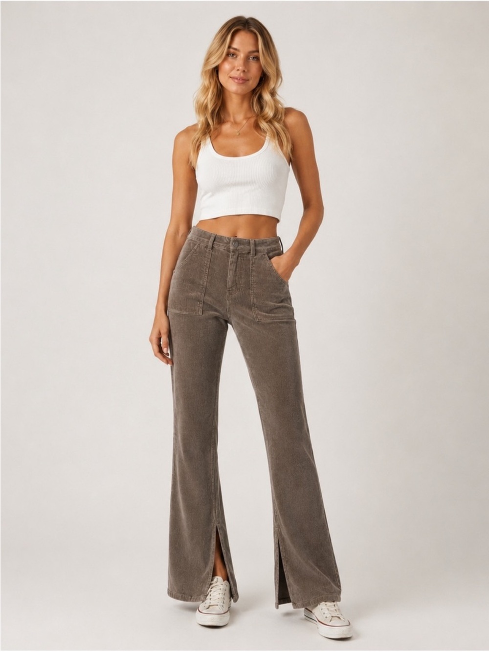 The Normal Brand Taupe Corduroy Bootcut Pants